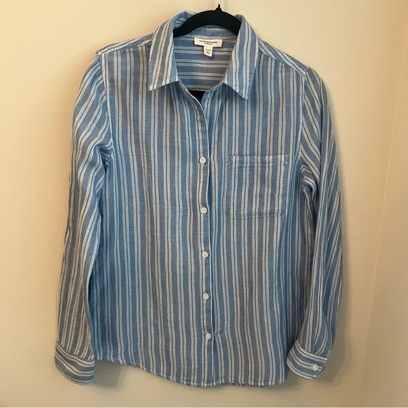 Beachlunchlounge Blue Striped Women's Shirt - Small - Picture 1 of 11